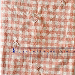 original cotton刺繍生地（チェリー・ギンガムチェック）韓国生地 3枚目の画像