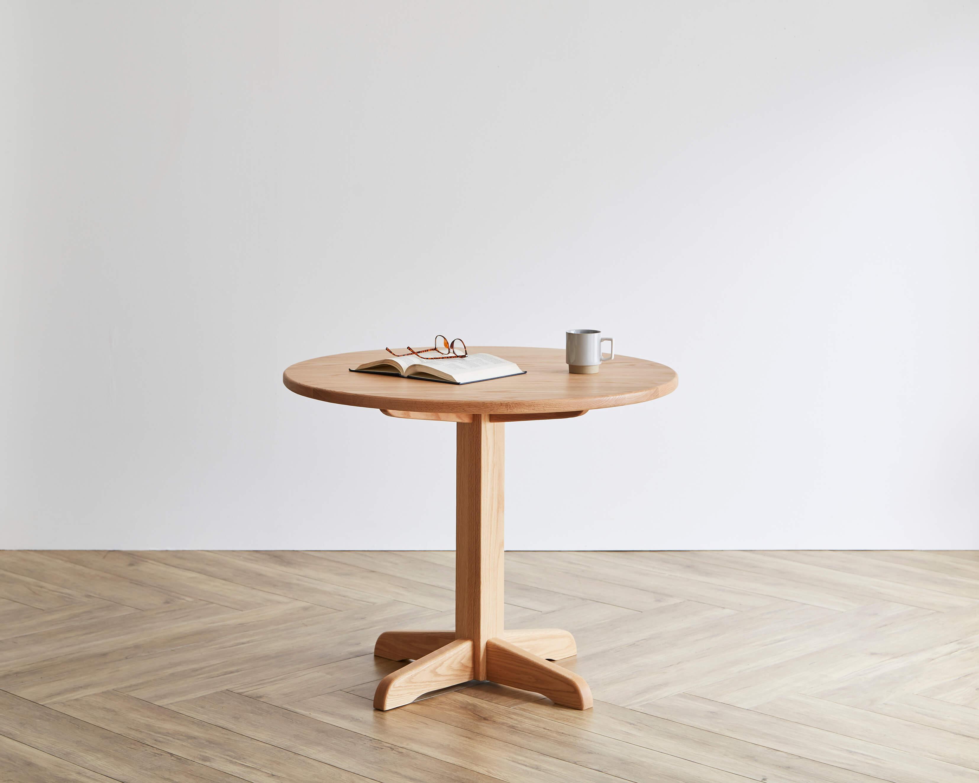 清秋セールM●美品　ハンドメイド　 無垢　ラウンドコーヒーテーブル　円卓
