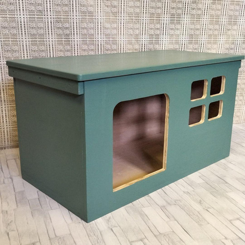 【在庫商品 104】 木製猫ハウス　りんご箱キャットハウス　猫の隠れ家 731863374.jpg?1568272422