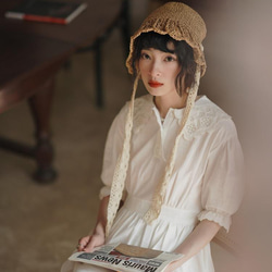 白色繡花荷葉領連衣裙|洋裝|夏春款|Sora-933 第5張的照片