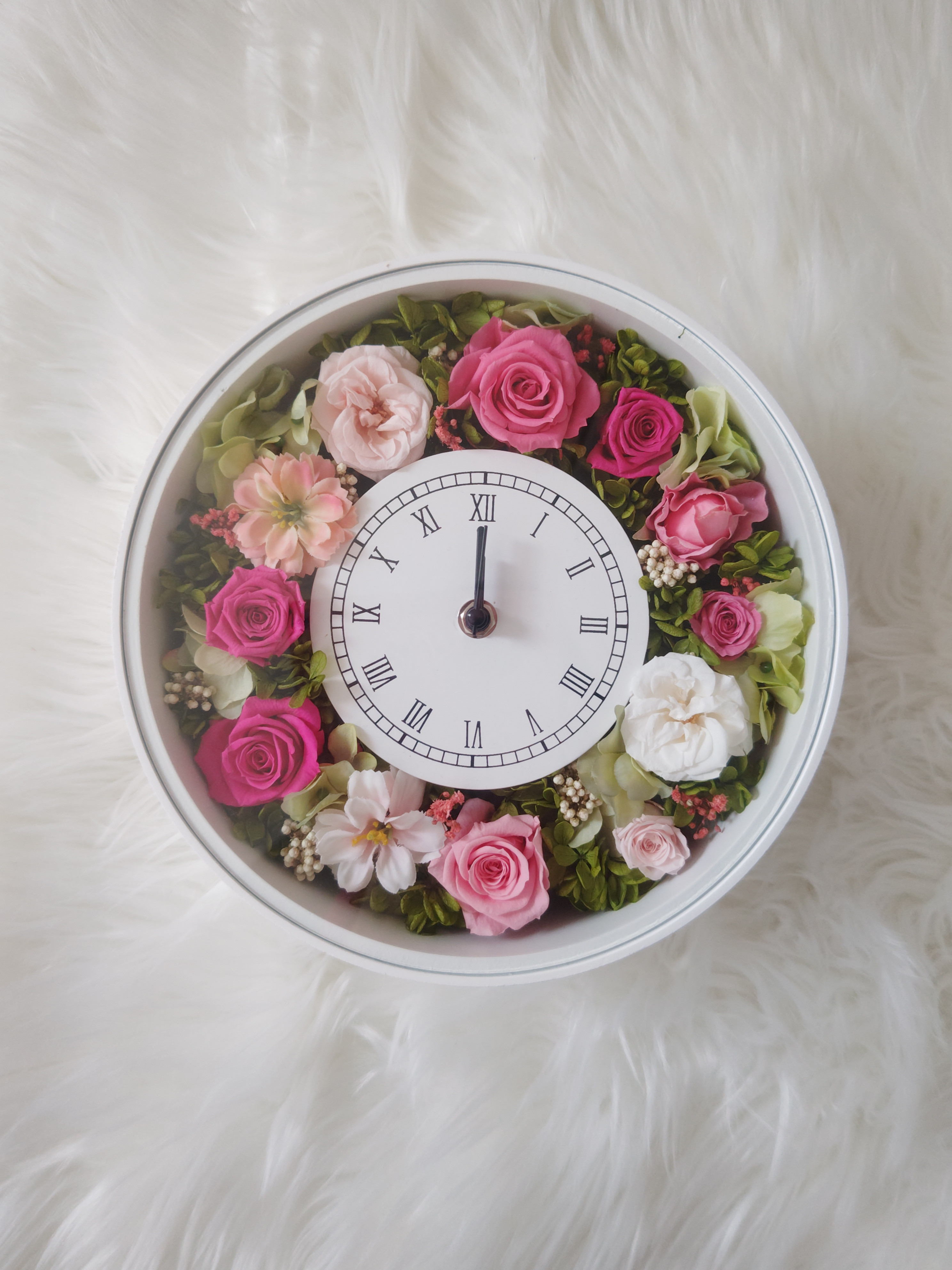 【受注再販】グリーンたっぷりの花時計（電池付）