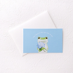 メッセージカード封筒セット（紫陽花とカエル） 6枚目の画像