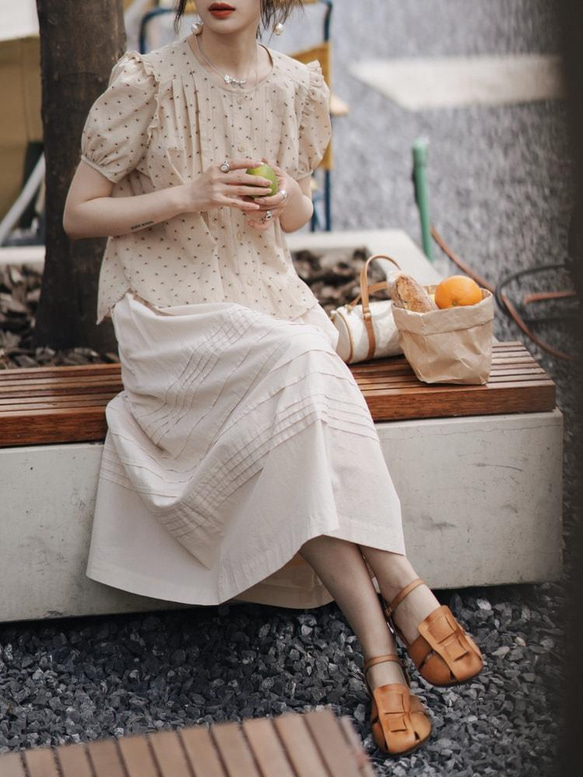 クリーム色のハーフスカート|Sora-935 5枚目の画像