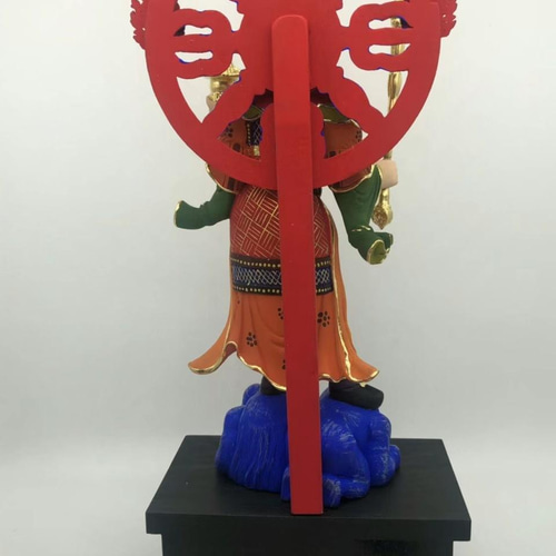 仏像☆桧材 極彩色 木彫仏像 毘沙門天 職人手作り 仏教美術 置物