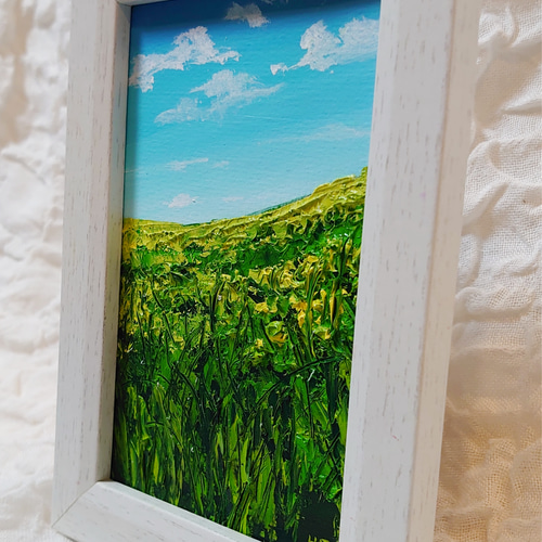 油絵 ミニ絵画 【揺れる草】 絵画 HR 通販 13796509｜Creema(クリーマ)