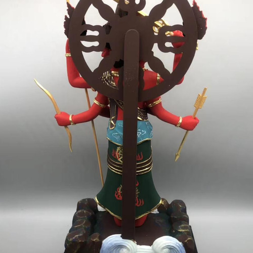 三宝荒神立像 かいまみ 総檜木材 仏教工芸品 木彫仏像 珍品 仏師