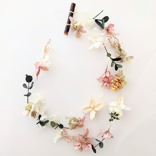 お花のモビール・ガーランド ナチュラル インテリア プリザーブド