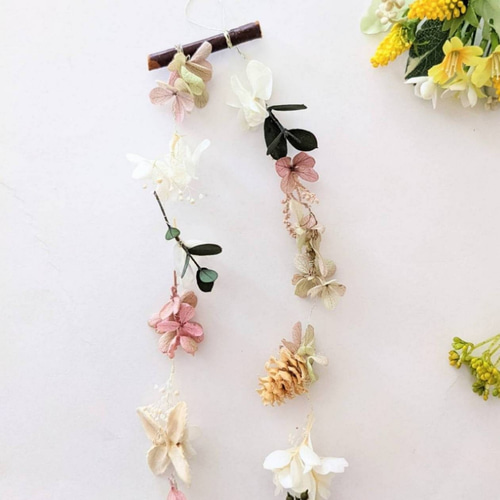 お花のモビール・ガーランド ナチュラル インテリア プリザーブド