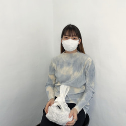 01花刺繡ノットバッグ・オフホワイト|日本の刺繡ノットバッグ（ピュアホワイト/ 4色） 6枚目の画像