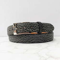 日本製 シャーク ベルト サメ革 エキゾチックレザー 小物