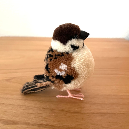 ぽんぽん小鳥 野鳥シリーズ スズメ 受注製作 その他置物 Tao