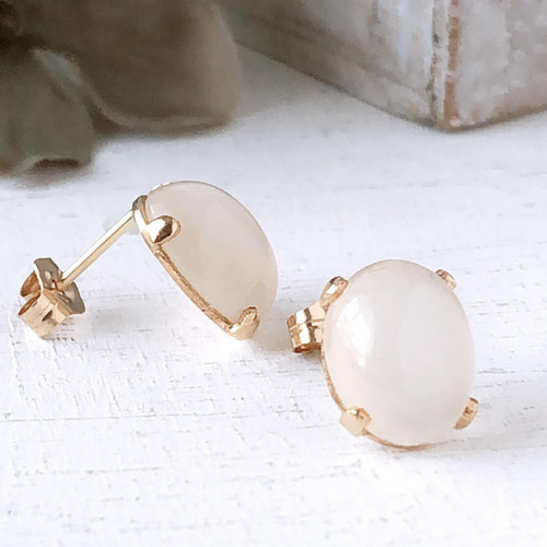 14kgf ムーンストーンのピアス ハンドメイド天然石アクセサリーショップ『Ange de aile』