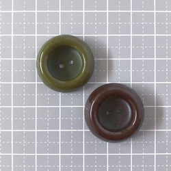レトロ サークル ボタン グリーン ブラウン 24mm 7個セット ao-537 4枚目の画像