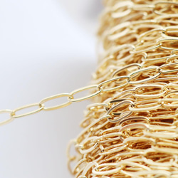 金アレ対応 真鍮製 OVAL 平長あずきチェーン 切り売り 25cm 4枚目の画像