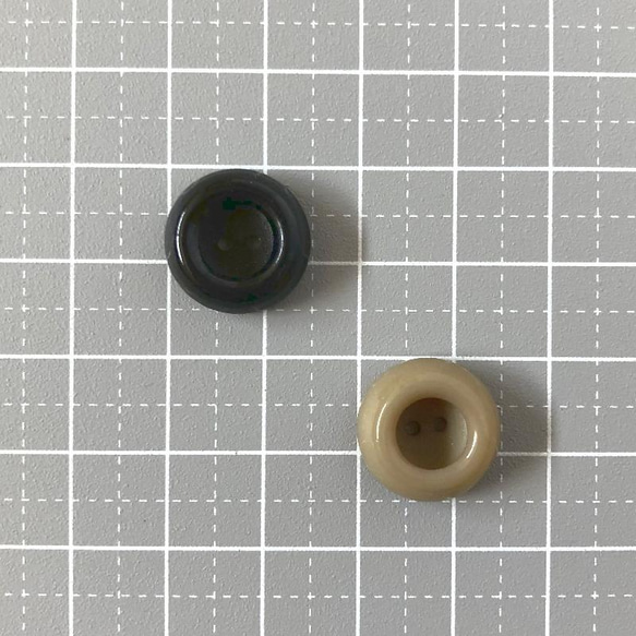 レトロ サークル ボタン ベージュ ブラック 15mm 14個セット ao-540 4枚目の画像