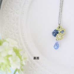 タティングレ―スの青い薔薇のネックレス 5枚目の画像