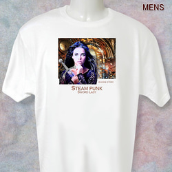 スチームパンク ファッション ソードレディ ／Tシャツ-sp03 SF 女性 機械 金属 サビ 錆 時計 剣 3枚目の画像