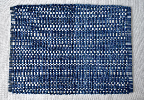 【送料無料】藍染め　裂き織りティーマット　ギフト 2枚目の画像