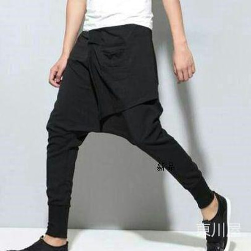 モユル MOYURU サルエルパンツ 黒と灰色のグラフィック 新品