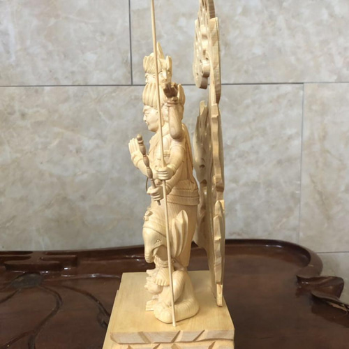 総ケヤキ材　仏教工芸品　木彫仏像　最高級品　仏師手仕上げ品　大元帥明王立像 新作 総ケヤキ材 仏教工芸品 木彫仏像 最高級品 仏師手仕上げ品