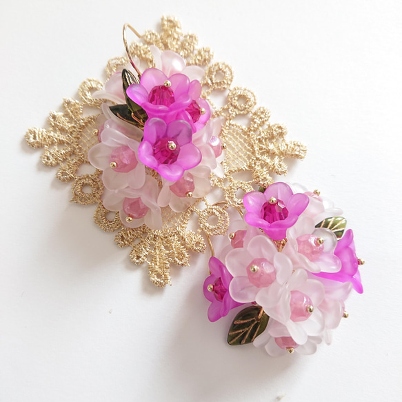Flowerシリーズ～ツツジ ピアス イヤリング ピアス（フック・チェーン