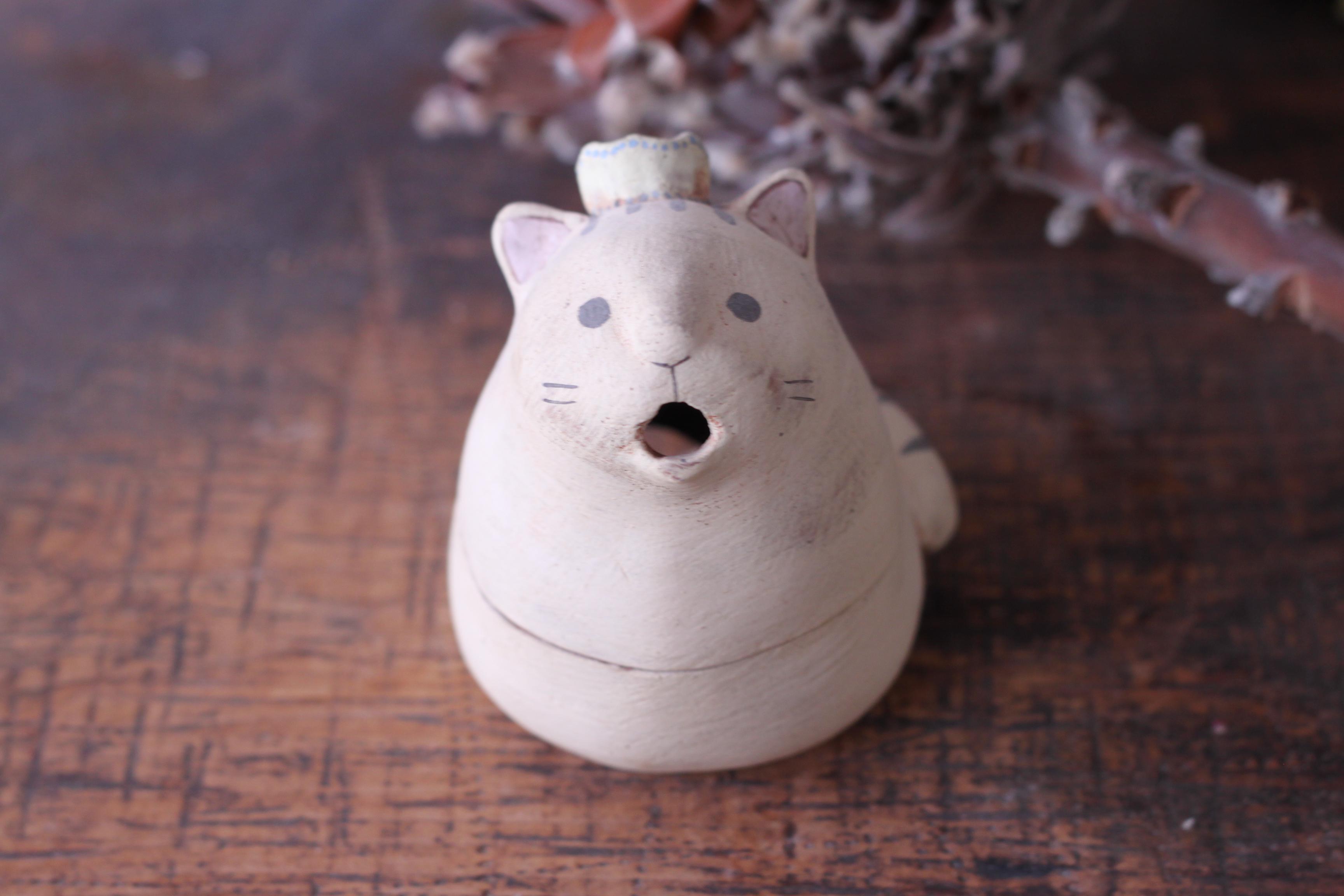 手作り陶器　長方形の透し彫り茶香炉♡ ほうじ茶つき　T-8 ハンドメイド 手作り陶器 長方形の透し彫り茶香炉♡ ほうじ茶つき T-8