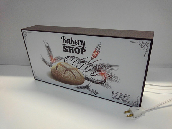 パン ベーカリー 洋菓子 スイーツ 営業中 販売促進 アメリカンレトロ ミニチュア 看板 置物 雑貨 LEDライトBOX 4枚目の画像
