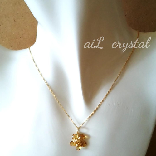 14kgf] Honey シトリン Flower ネックレス・ペンダントトップ 11月