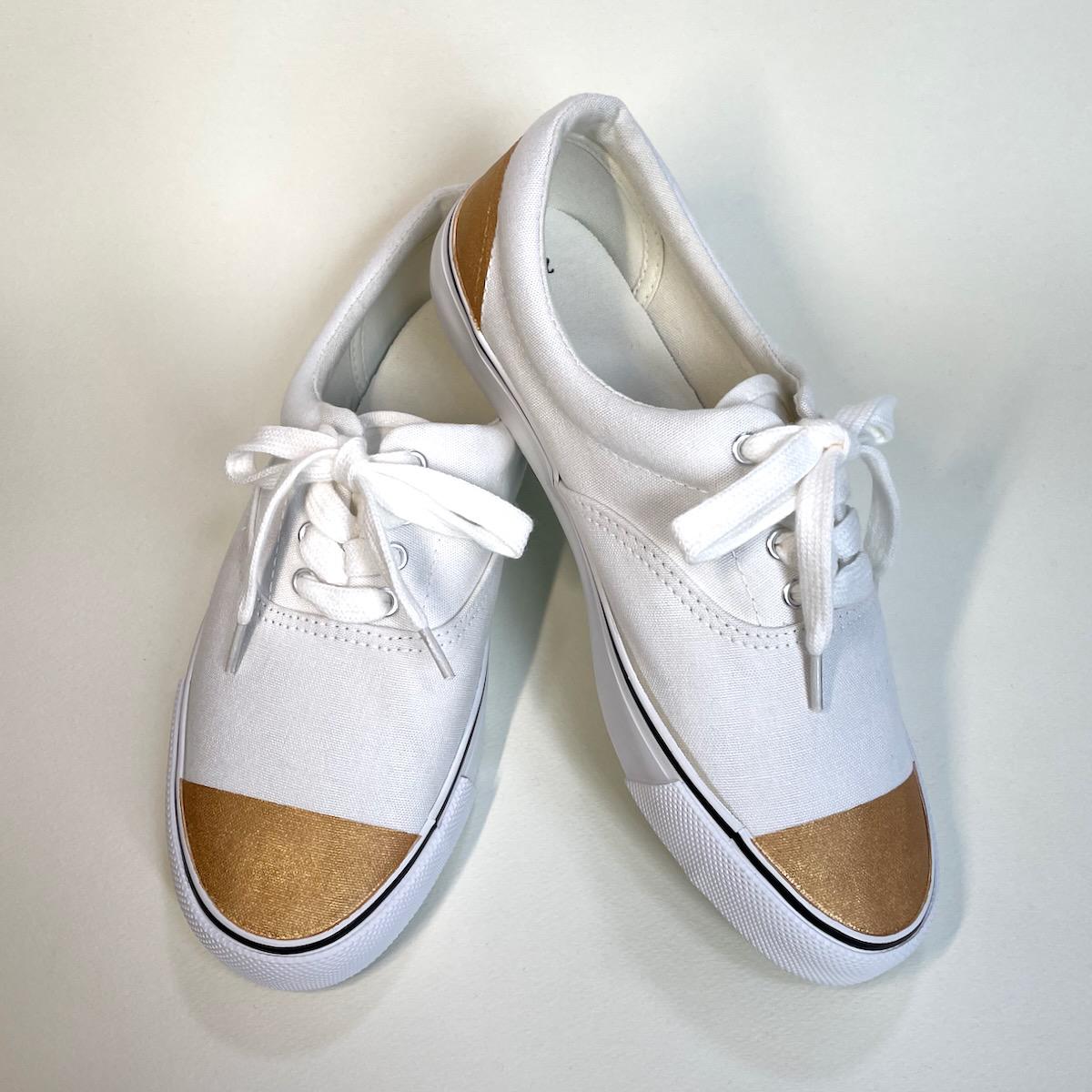 バイカラーデッキシューズβ (ホワイト x ラバーゴールド)