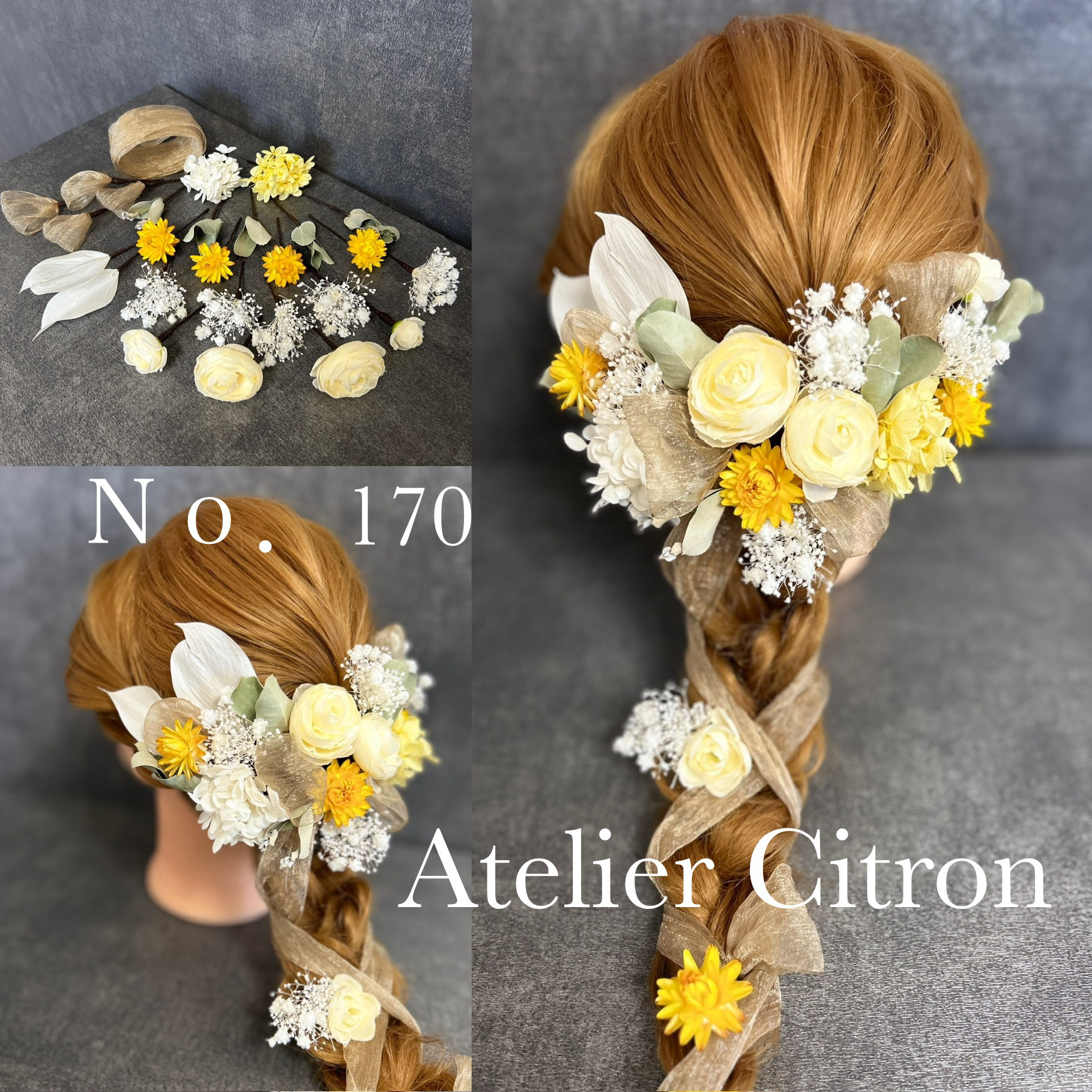 ヘッドドレス 髪飾り ウェディング 成人式 卒業式 黄色ラナンキュラス ヘアアクセサリー ナチュラル可愛い 5,070円