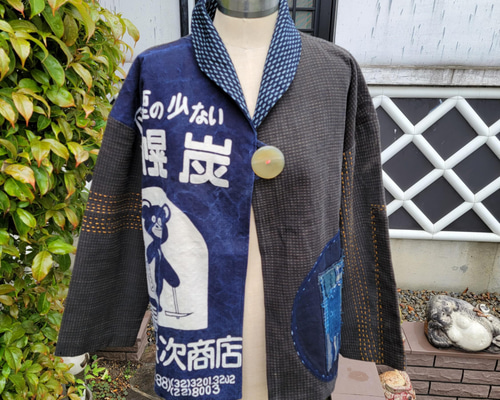 着物リメイク:ジャケット お値下げ中 着物リメイク コート 紬 FREE SIZE - ZX-ZX-ZX'S
