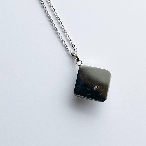 七宝焼　フリット 七宝焼ペンダント アザーブルー× Silver foil×粒フリット | 七宝