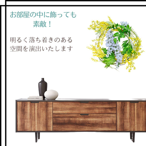 フラワーリース♡最高峰の藤の花リース♡造花リース 再販 】藤の花リース 父の日ギフト 38×40cm 造花 CT触媒加工