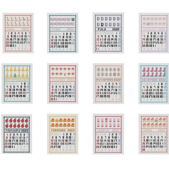 図案のみ！ 北欧デザインのクロスステッチ刺繍の手作り