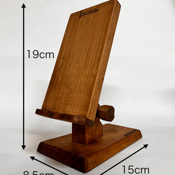 スマホが幸せになる手作りスマホスタンド　角度調整式　木製　おしゃれ　ぬくもり　癒し　色クリアー 8枚目の画像