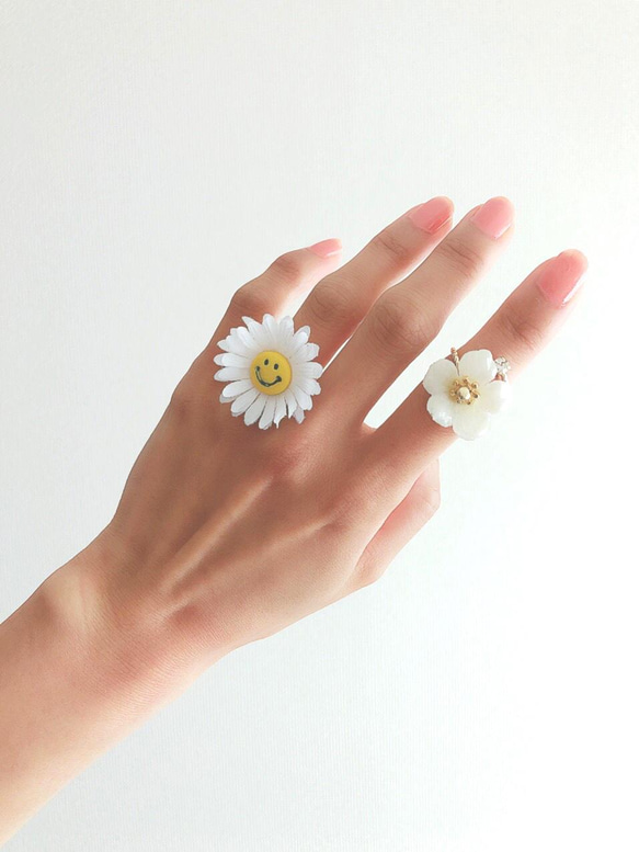glass flower ring♡forget-me-not 5枚目の画像