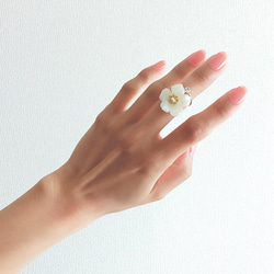 glass flower ring♡forget-me-not 1枚目の画像