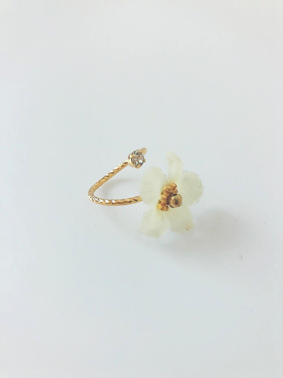 glass flower ring♡forget-me-not 2枚目の画像