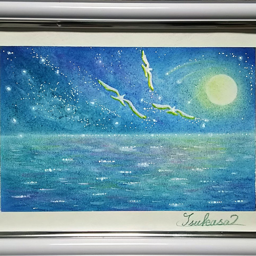 パステルアート 月光飛行 パステル画原画 絵画 T's Arts 通販 パステルアート 月光飛行 パステル画原画 絵画 T's Arts 通販