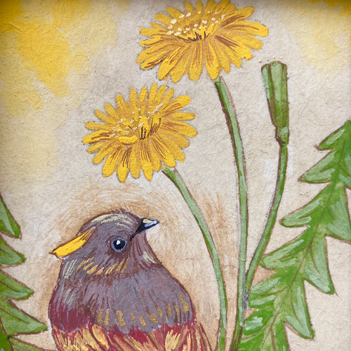 貴石画★花と鳥のデザイン アート作品 アート作品 貴石画★花と鳥のデザイン