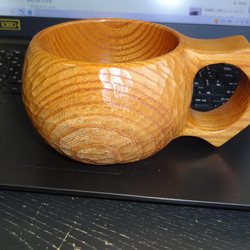　本ケヤキの一木彫りコーヒーカップ 5枚目の画像