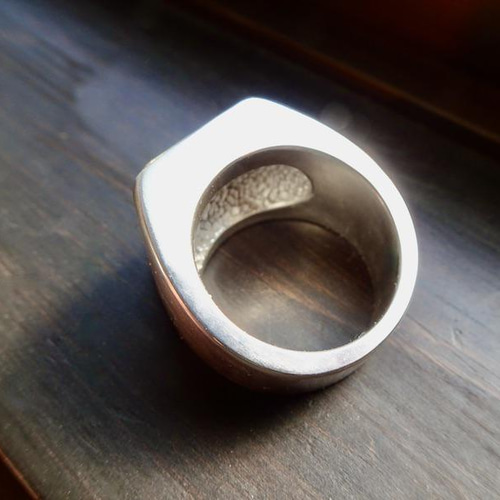 仁尾彫金『ゴールドプレート印台リング2磨き』ハンドメイド229 指輪 
