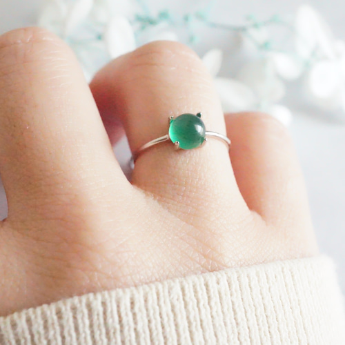 Hirotaka オニキス グリーンアゲート リング Lサイズ 22 号 Hirotaka オニキス グリーンアゲート リング Lサイズ 22 号 グリーン