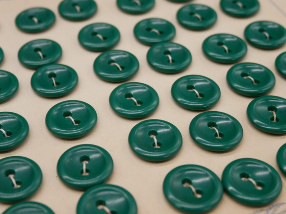 フランスヴィンテージプティプラスチックボタン（グリーン）10個セット 4枚目の画像