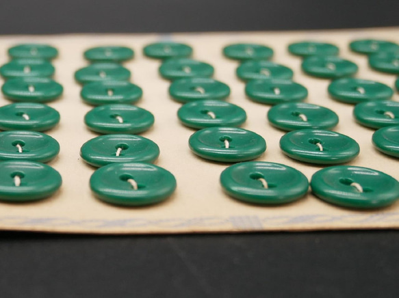 フランスヴィンテージプティプラスチックボタン（グリーン）10個セット 5枚目の画像