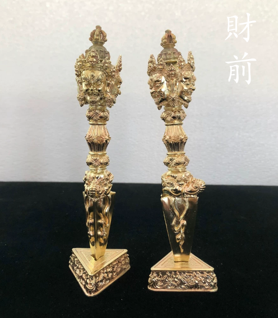 チベット仏教法器 プーバ金鋼撅 真鍮製 vajra 18cm その他アート 財前 
