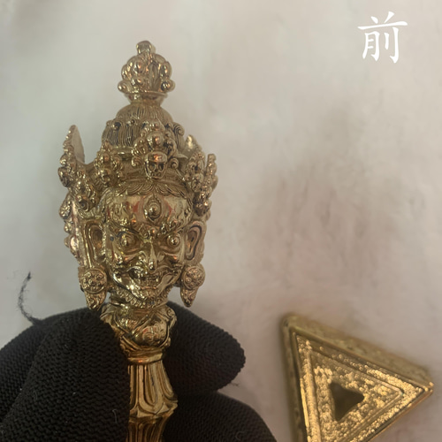チベット仏教法器 プーバ金鋼撅 真鍮製 vajra 18cm その他アート