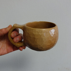 栗の木の一木彫りコーヒーカップ 5枚目の画像