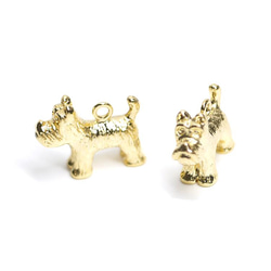 新作品【2張】寵物狗！可愛的雪納瑞光澤金吊飾 NF 第3張的照片