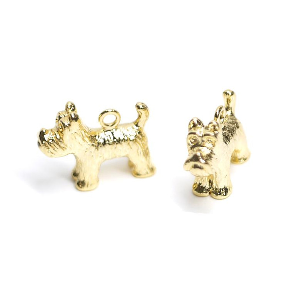 新作品【2張】寵物狗！可愛的雪納瑞光澤金吊飾 NF 第3張的照片